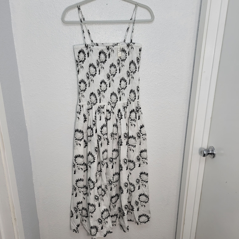 Madewell Smocked Maxi Dress NV462 Size M Graphic Sunflowers NWT - Picture 5 of 10